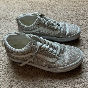 Women’s Silver Glitter Vans size 8